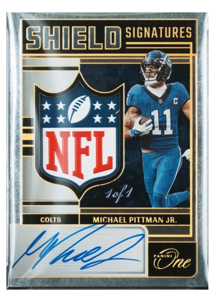 2024 Panini One Shield Signatures Michael Pittman Jr. #250 card