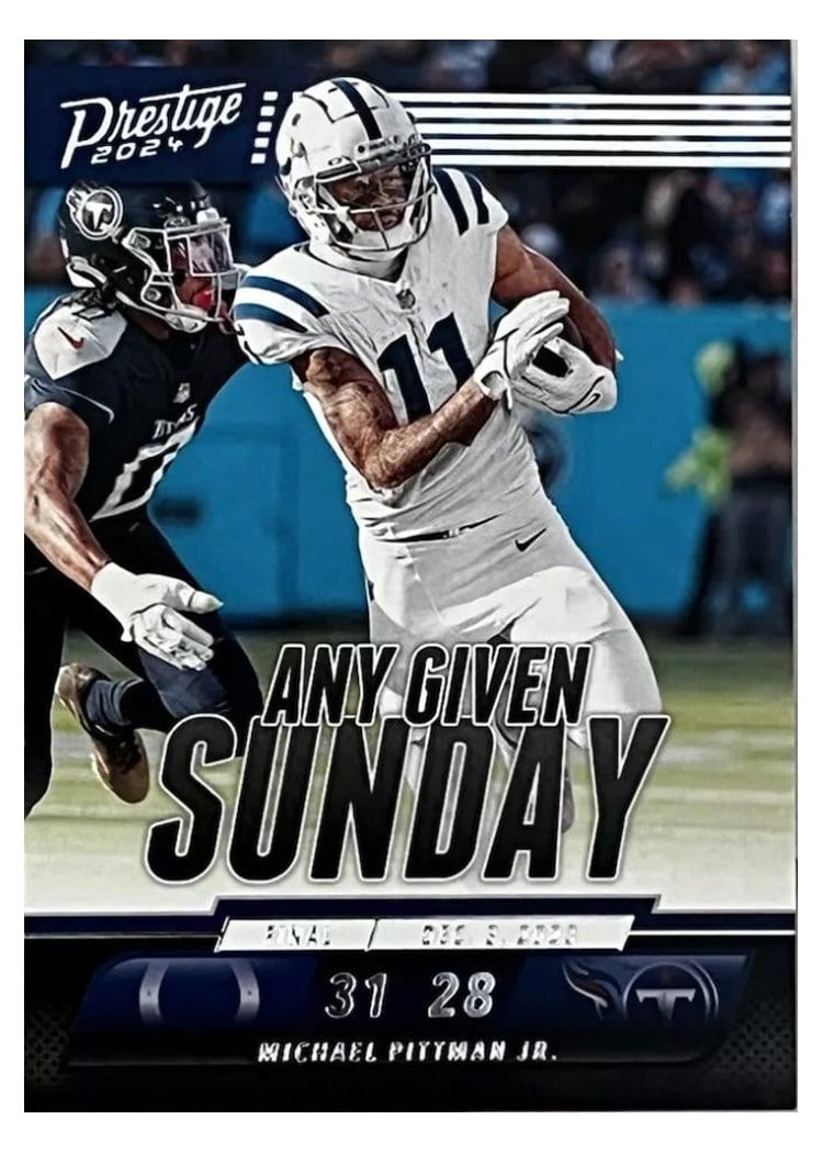 2024 Panini Prestige Any Given Sunday Michael Pittman Jr. #AGS-MPJ card