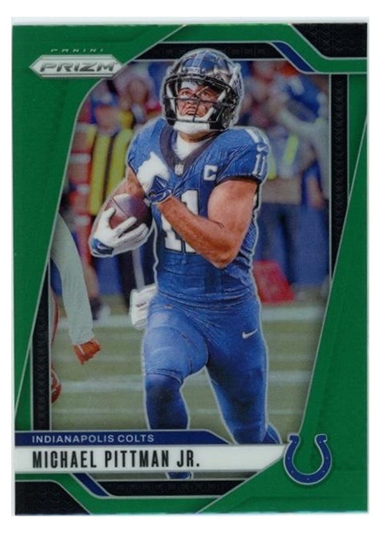 2024 Panini Prizm Base Set Michael Pittman Jr. Green #123 card