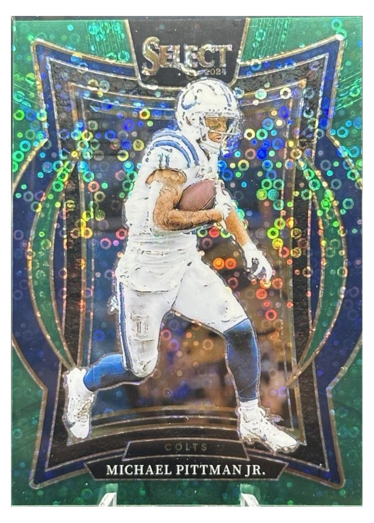 2024 Panini Select Base Set Michael Pittman Jr. Green Disco Prizm #83 card