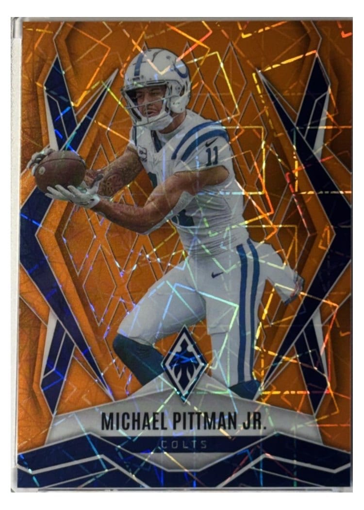 2025 Panini Phoenix Base Set Michael Pittman Jr. Orange Lazer #127 card
