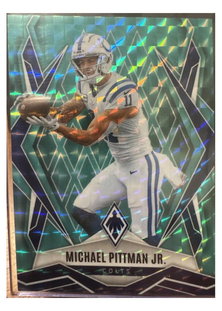 2025 Panini Phoenix Base Set Michael Pittman Jr. Teal Pyramids #127 card