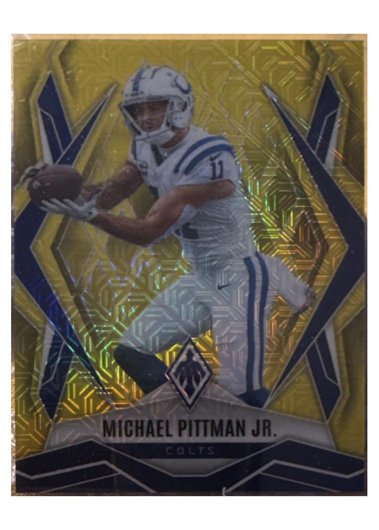 2025 Panini Phoenix Base Set Michael Pittman Jr. Yellow Pyramids #127 card