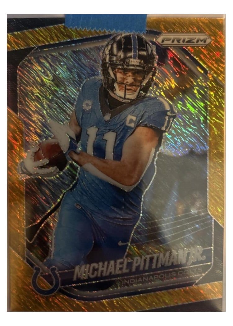 2025 Panini Prizm Base Set Michael Pittman Jr. Gold Shimmer #23 card