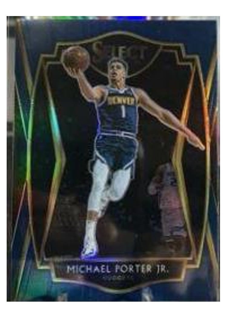 2020-21 Panini Select Base Set Michael Porter Jr. Blue Prizm #106 card