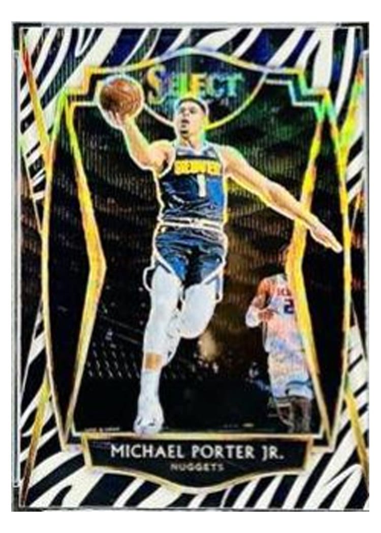 2020-21 Panini Select Base Set Michael Porter Jr. Zebra Prizm #106 card