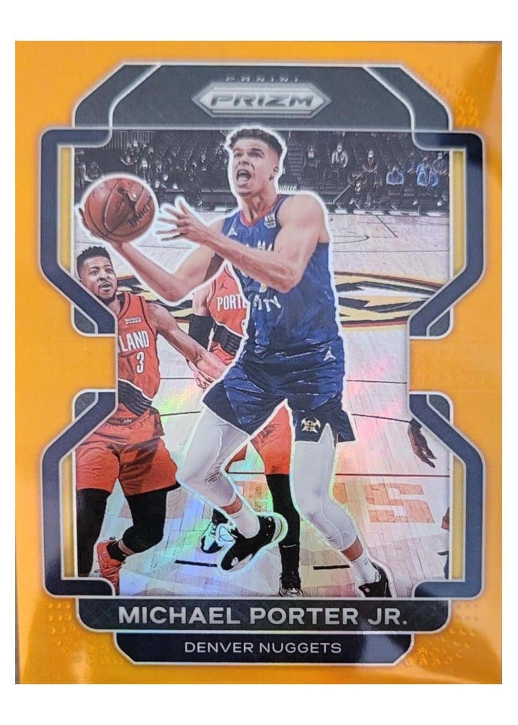 2021-22 Panini Prizm Base Set Michael Porter Jr. Orange Prizm #164 card