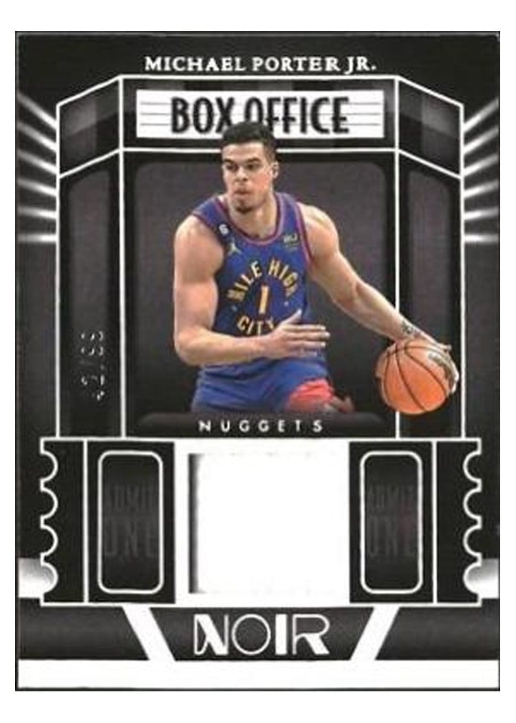 2022-23 Panini Noir Box Office Memorabilia Michael Porter Jr #BOM-MPJ card