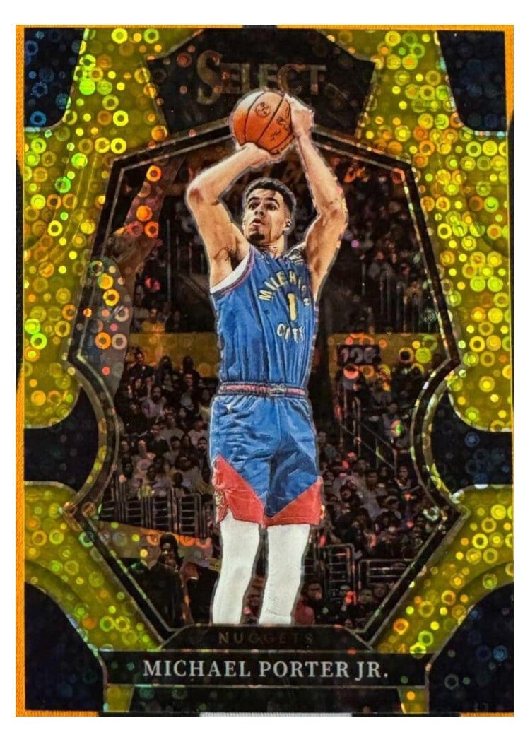2022-23 Panini Select Base Set Michael Porter Jr. Gold Disco Prizm #114 card