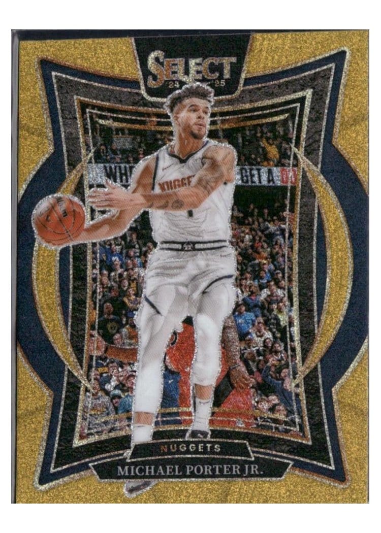 2024-25 Panini Select Base Set Michael Porter Jr. Gold Glitter Prizm #32 card