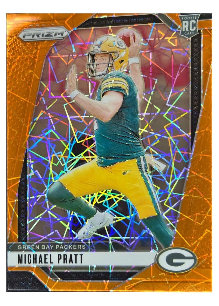2024 Panini Prizm Base Set Michael Pratt Orange Lazer #379 card