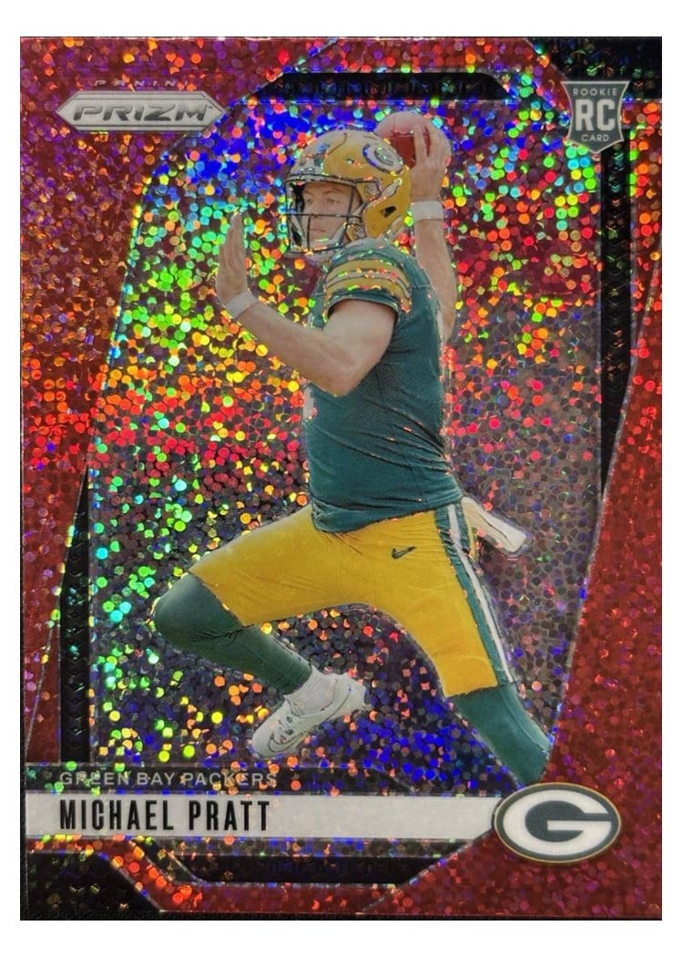 2024 Panini Prizm Base Set Michael Pratt Red Sparkle #379 card