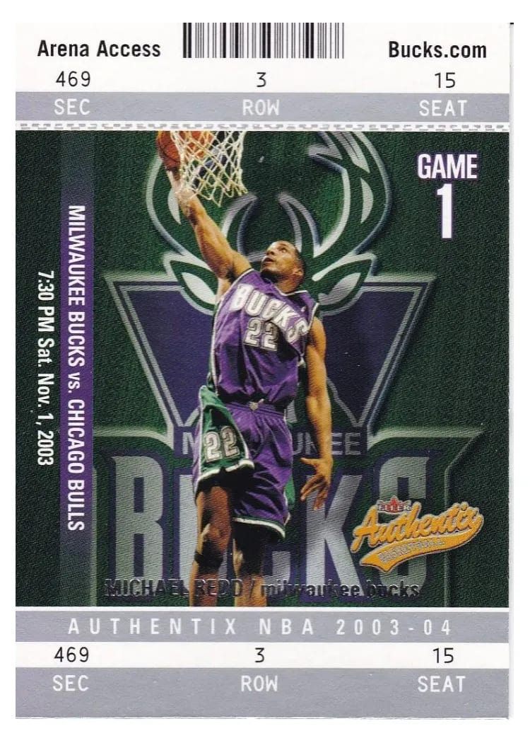 2003 Fleer Authentix Michael Redd #31 card