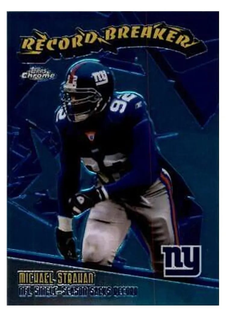 2003 Topps Chrome Record Breakers Michael Strahan #RB21 card