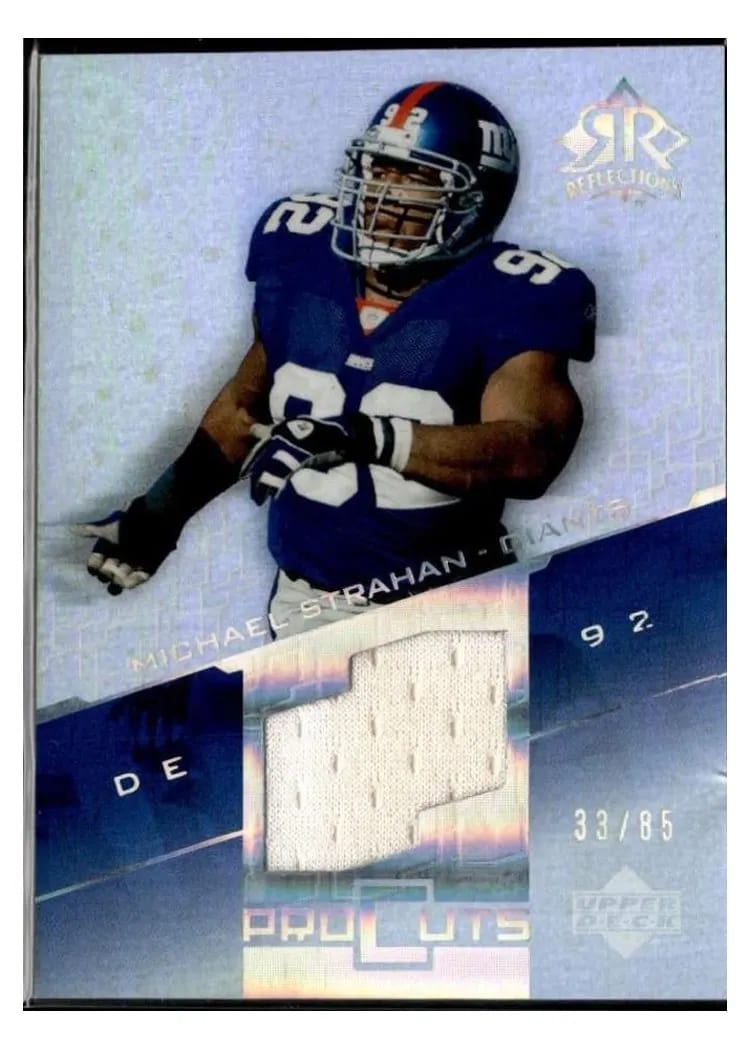 2004 Upper Deck Reflections Pro Cuts Michael Strahan #PC-MS card
