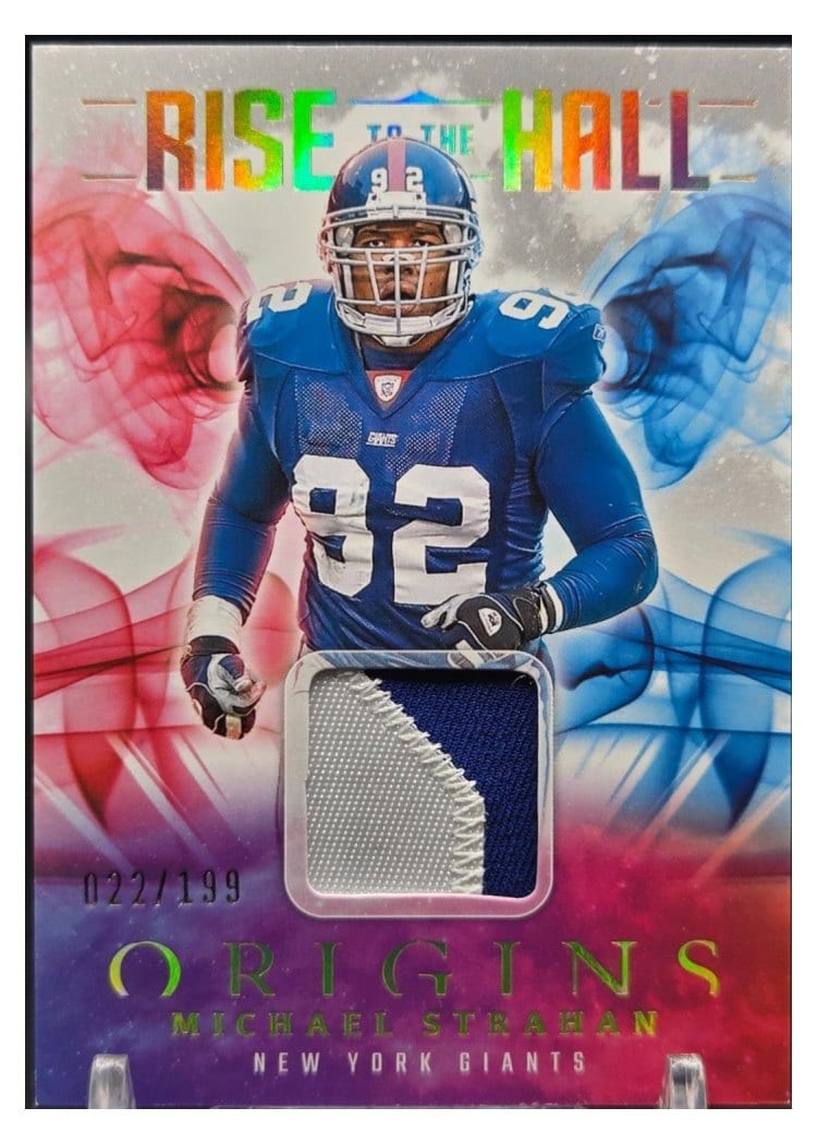 2025 Panini Origins Rise to the Hall Relics Michael Strahan #28 card