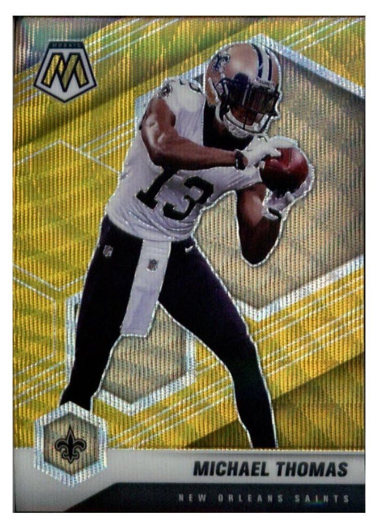 2021 Panini Mosaic Base Set Michael Thomas Gold Wave Mosaic #145 card