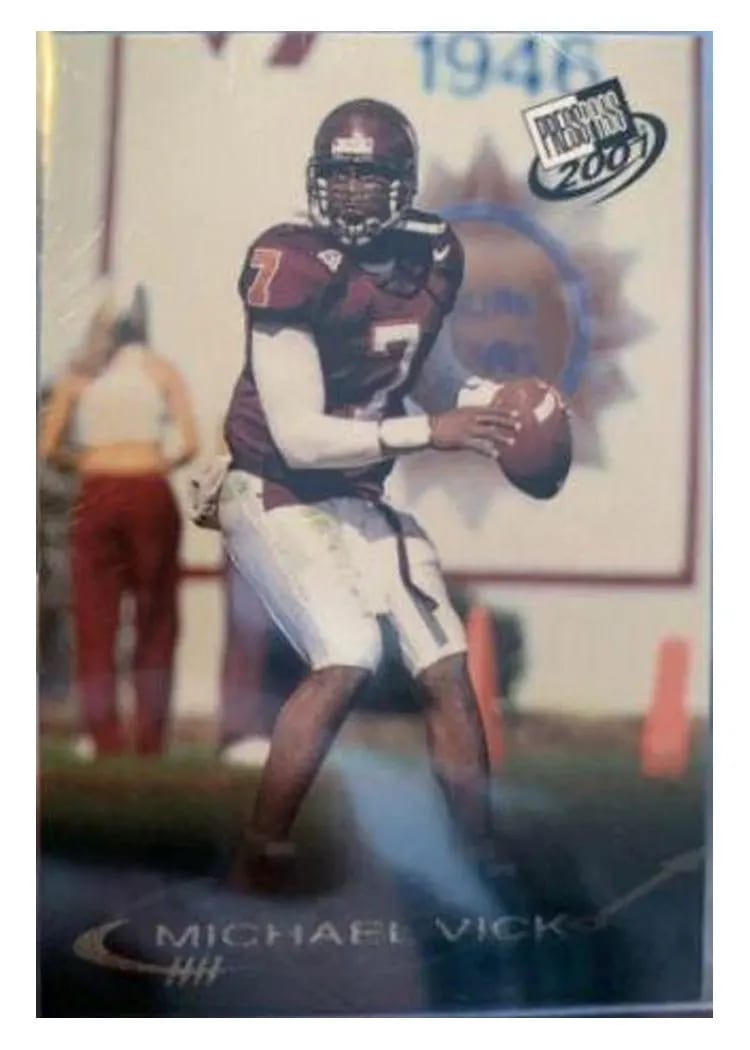 2001 Press Pass Michael Vick Checklist Gold #1 card