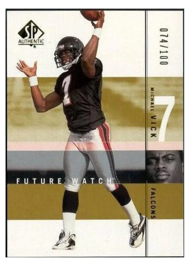 2001 SP Authentic Michael Vick #91 card