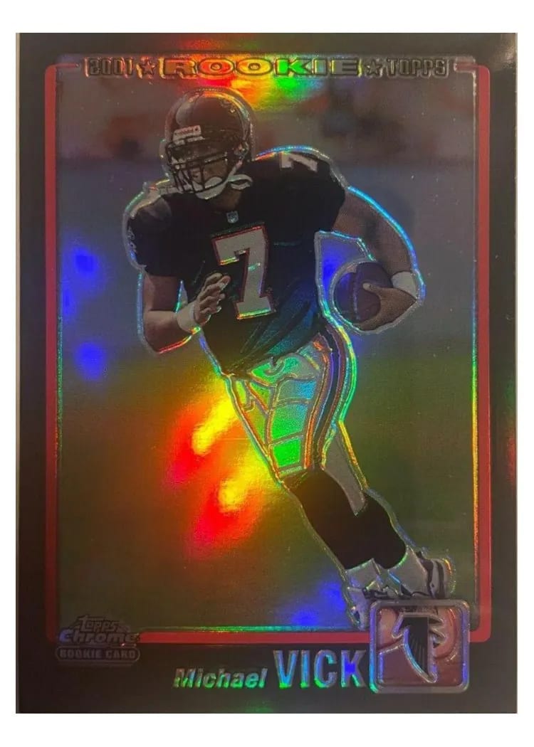 2001 Topps Chrome Michael Vick Black Refractor #262 card