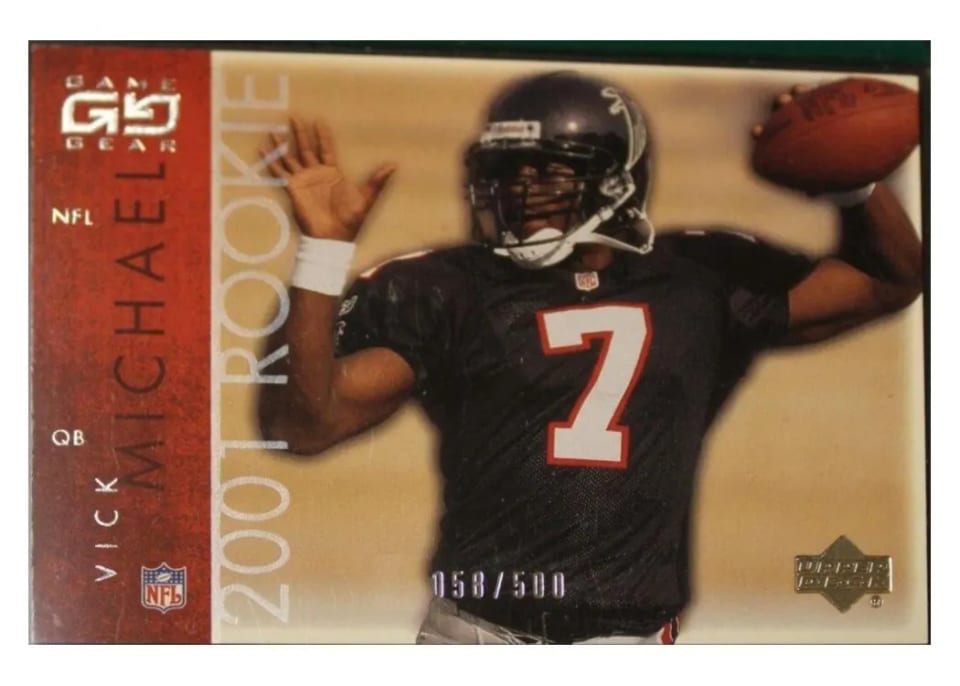 2001 Upper Deck Game Gear Michael Vick Rookie Jersey #101 card