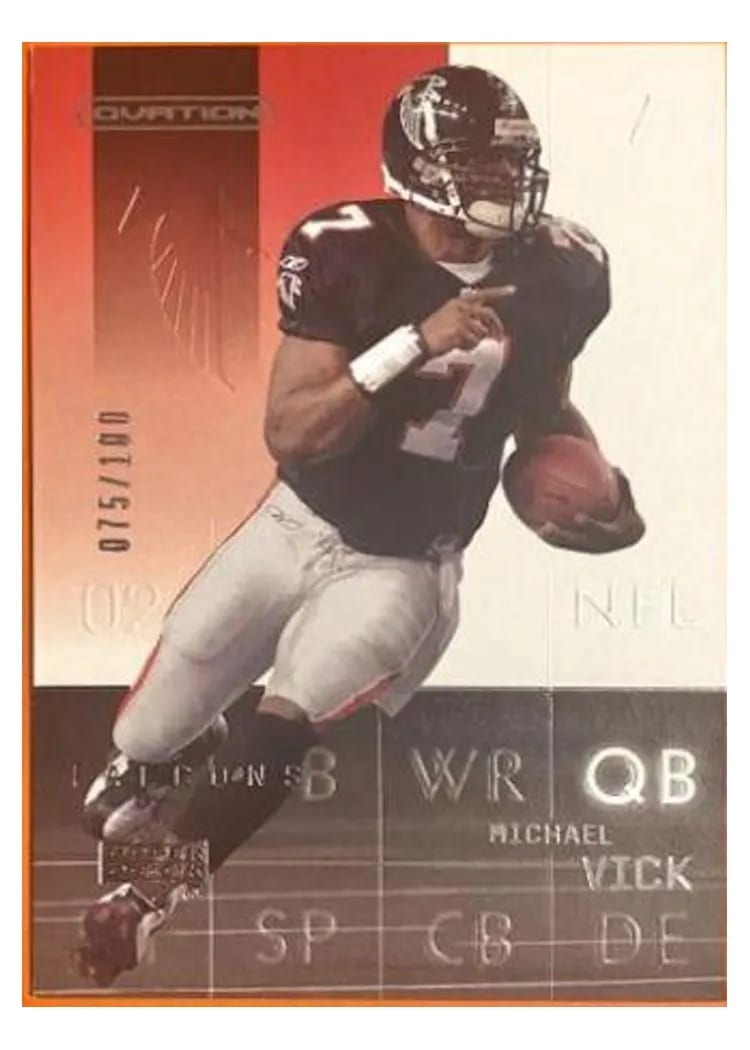 2002 Upper Deck Ovation Michael Vick Silver #4 card