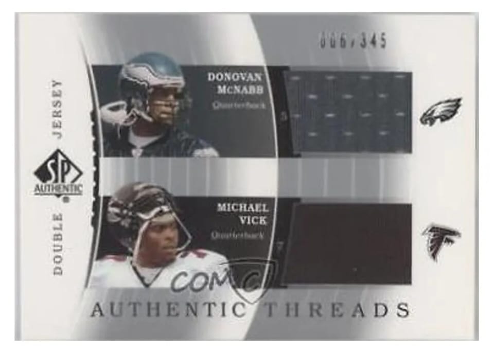 2003 SP Authentic Threads Michael Vick #JC-MV card