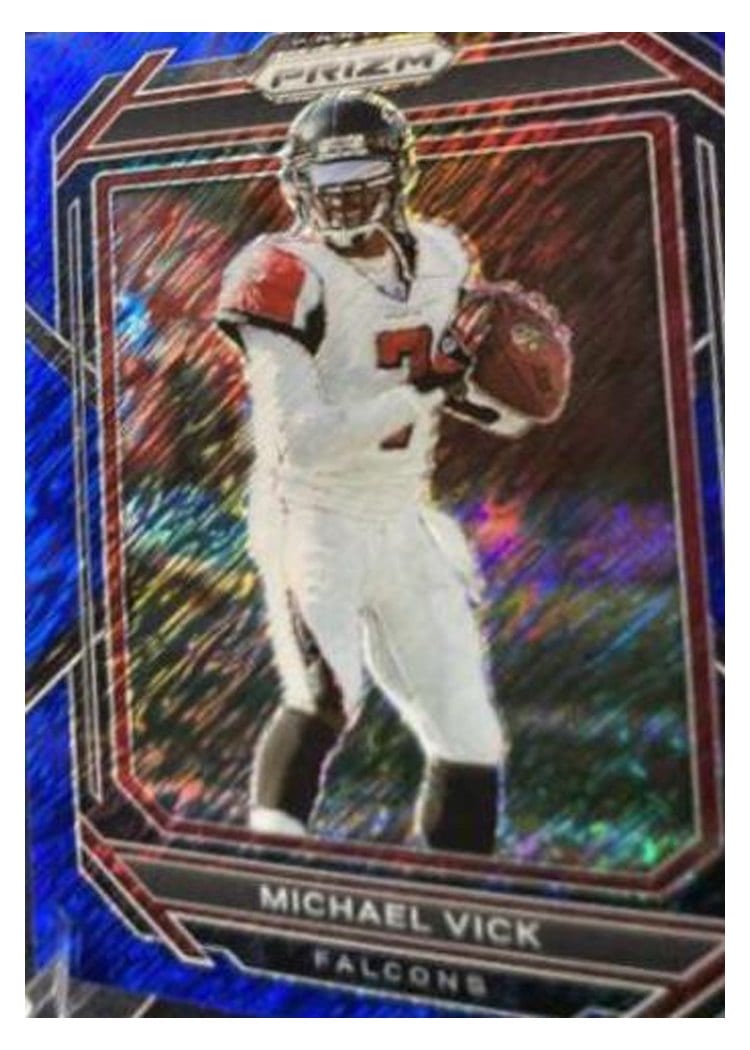 2022 Panini Prizm Base Set Michael Vick Blue Shimmer #18 card