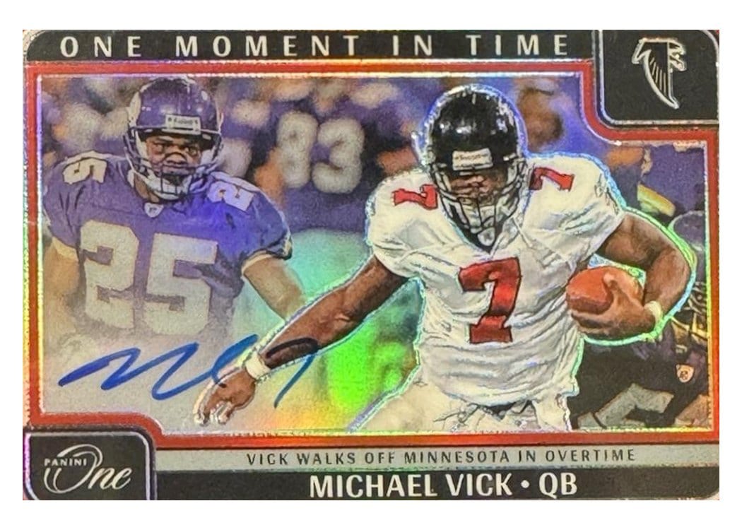 Michael Vick 2024 Panini One One Moment in Time Autographs card