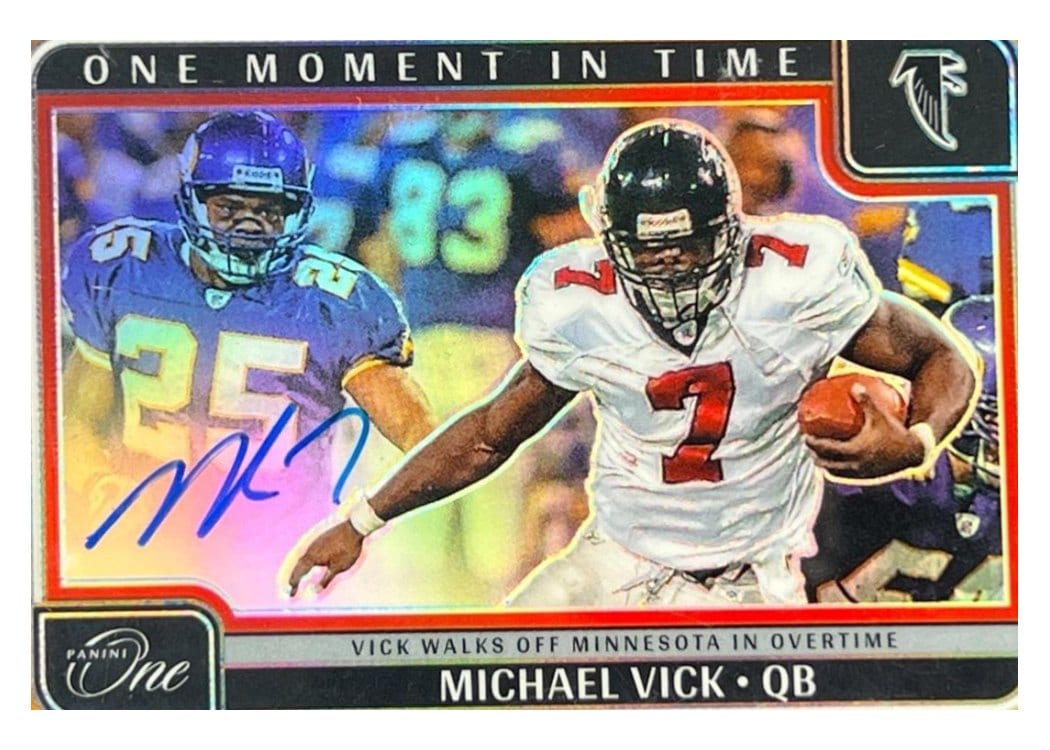 Michael Vick 2024 Panini One One Moment in Time Autographs card