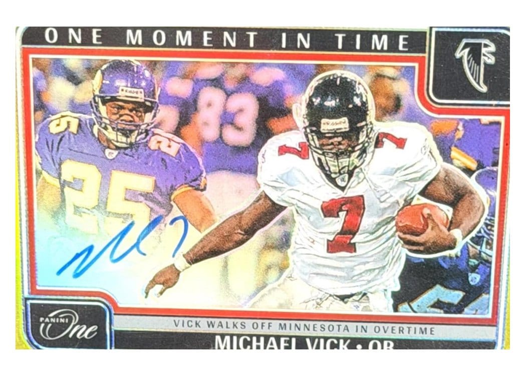 Michael Vick 2024 Panini One One Moment in Time Autographs card