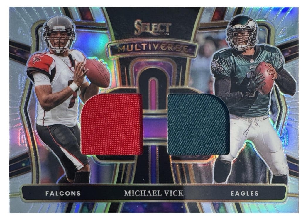 2024 Panini Select Multiverse Prizm Dual Relics Michael Vick #2 card
