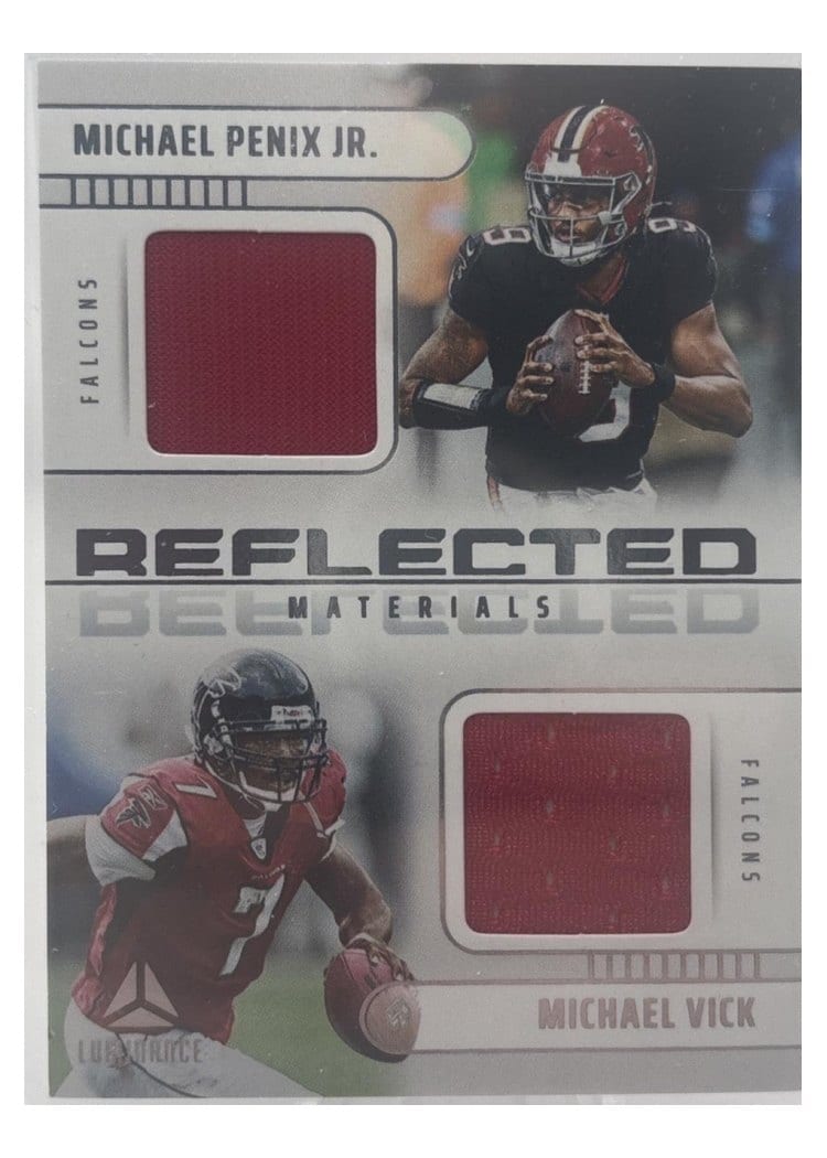 2025 Panini Luminance Reflected Materials Michael Vick/Michael Penix Jr. #1 card
