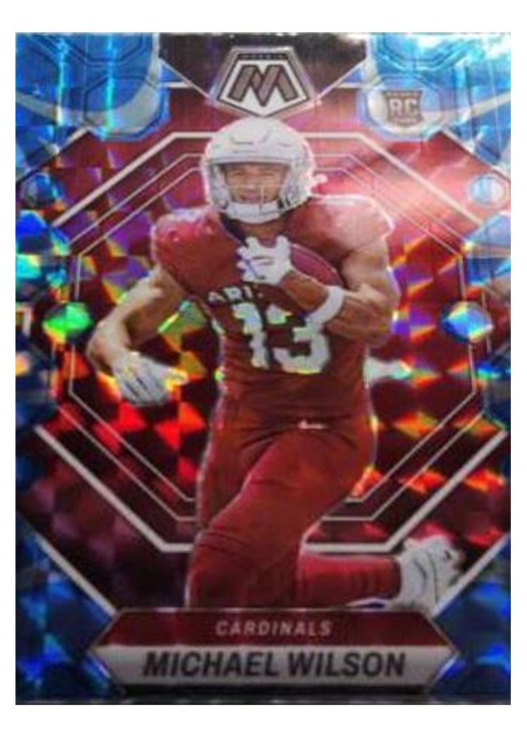 2023 Panini Mosaic Base Set Michael Wilson Reactive Blue #350 card