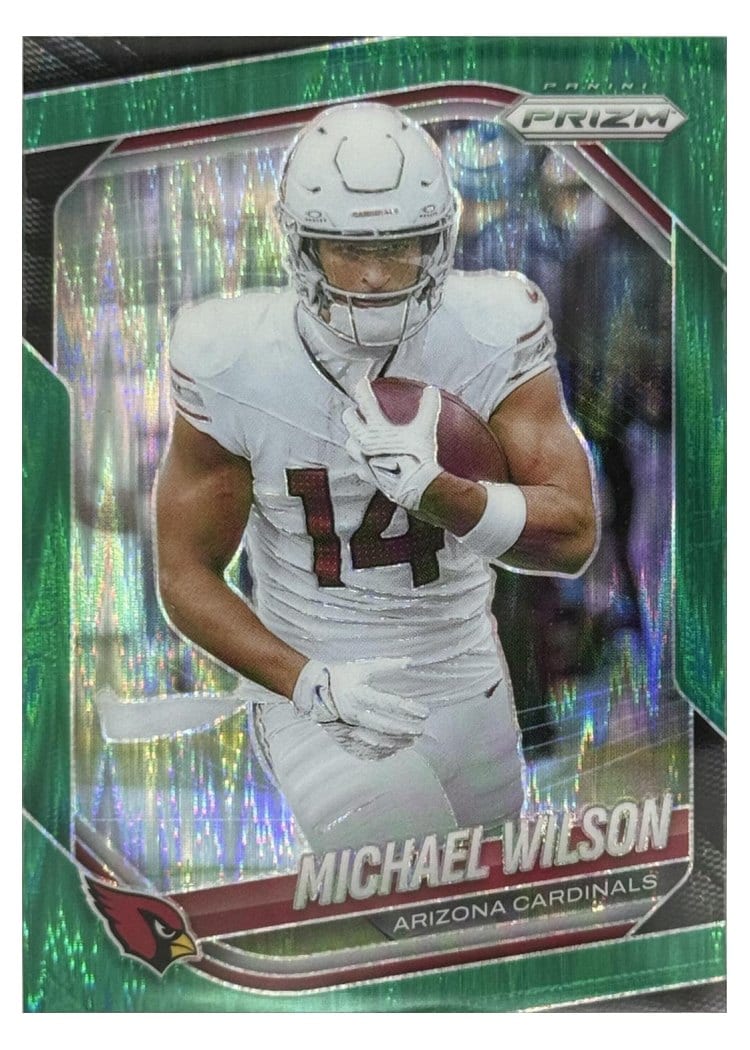 2025 Panini Prizm Base Set Michael Wilson Green Flash #145 card