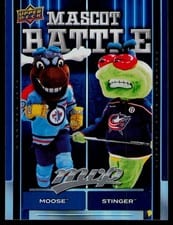 2025-26 Upper Deck MVP Mascot Battle Mick E Moose/Stinger #MB-13 card