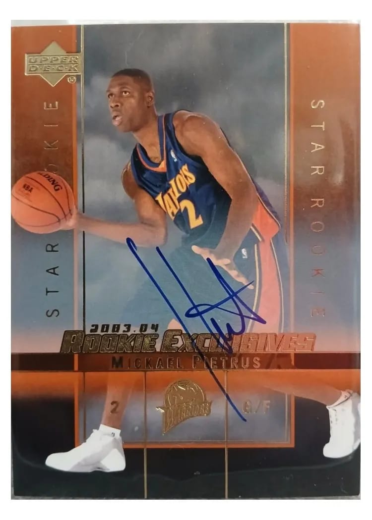 2003 Upper Deck Rookie Exclusives Autograph Mickael Pietrus #A8 card