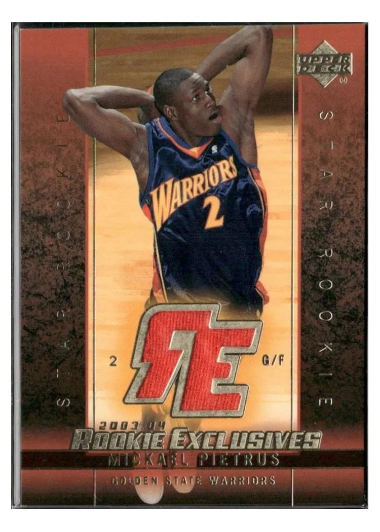 2003 Upper Deck Rookie Exclusives Jersey Mickael Pietrus #J8 card
