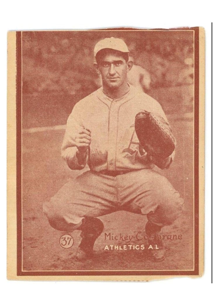 1931 W517 Mickey Cochrane Hand Cut #37 card
