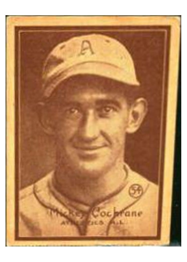 1931 W517 Mickey Cochrane Hand Cut #54 card
