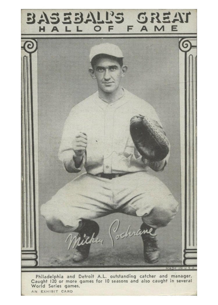 1948 Baseball's Great Hall of Fame Exhibits Mickey Cochrane card