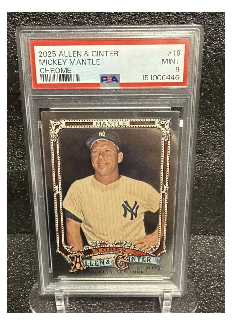 2025 Topps Allen & Ginter Chrome Mickey Mantle #19 card