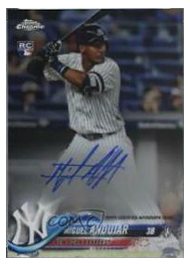 2018 Topps Chrome Rookie Autographs Miguel Andujar #RA-MA card