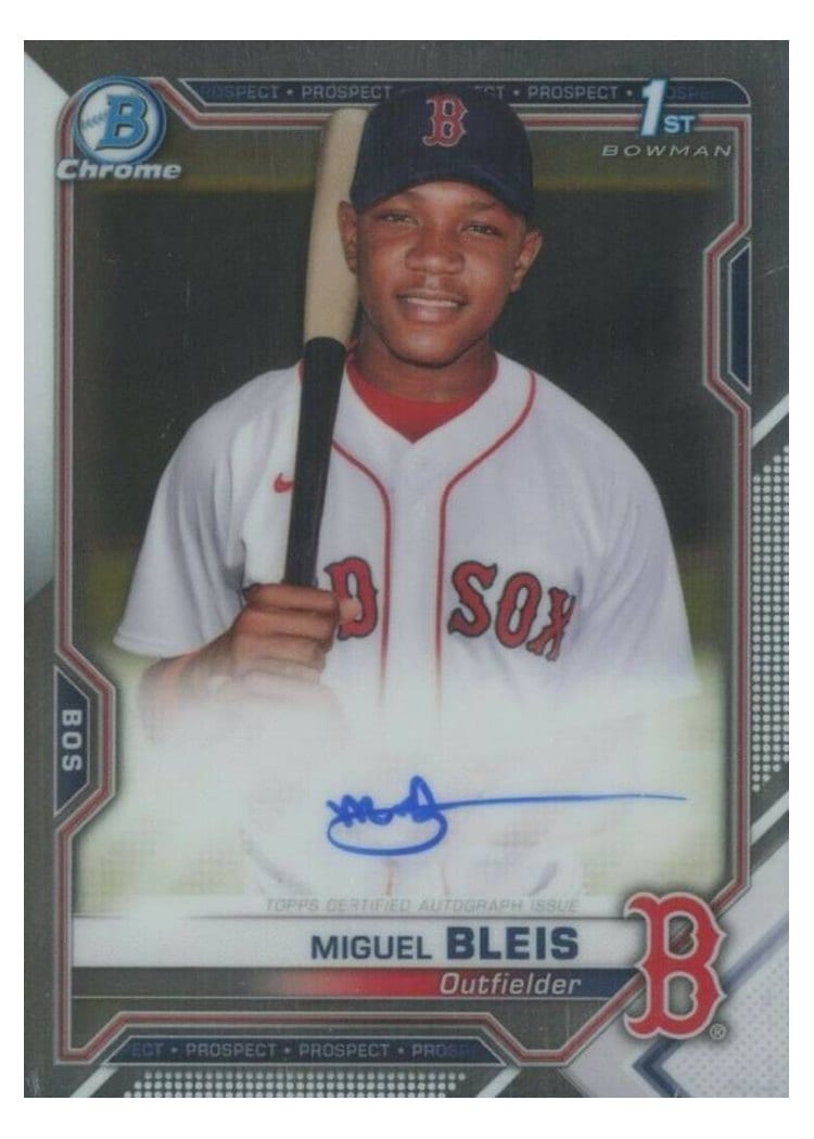 2021 Bowman Chrome Prospect Autographs Miguel Bleis #CPA-MBL card