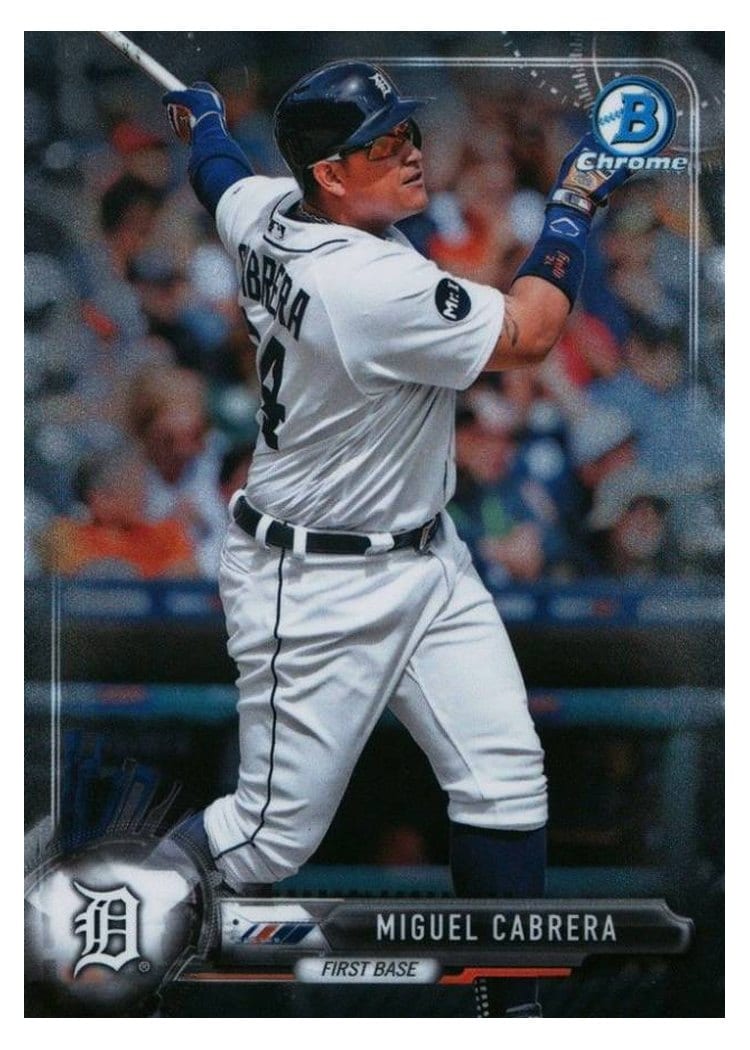2017 Bowman Chrome Base Set Miguel Cabrera #9 card