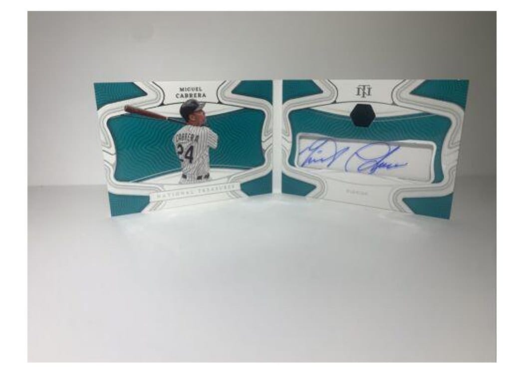 2022 Panini National Treasures Clearly On Field Booklet Miguel Cabrera #COF-MC card