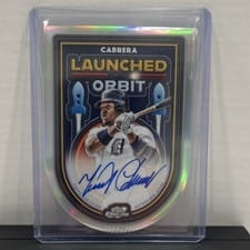 2025 Topps Cosmic Chrome Launched Into Orbit Autographs Miguel Cabrera #LIOA-MC card