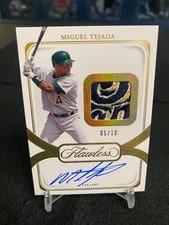 2024 Panini Flawless Prime Patch Autographs (Vertical) Miguel Tejada #PPV-MT card