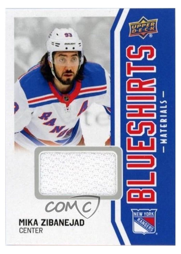 2025-26 Upper Deck New York Rangers Centennial Blueshirts Materials Mika Zibanejad #BSM-MZ