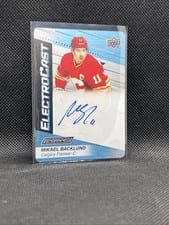 2023-24 Upper Deck Engrained ElectroCast Metal Auto Mikael Backlund #EC-7 card
